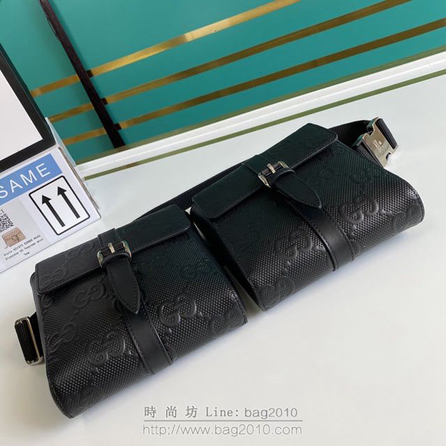 Gucci古馳包包 G家新款腰包 款號:631339 古奇克壓皮男士腰包  gdj1223